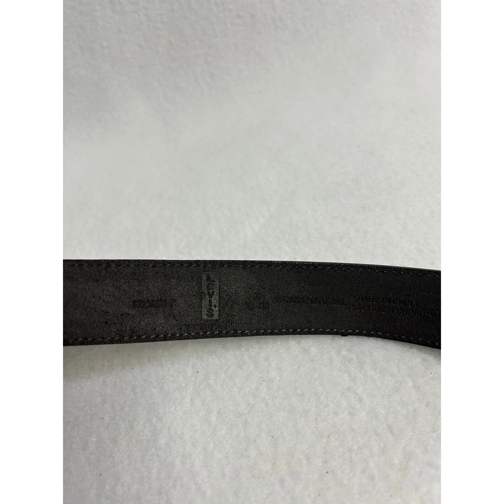 Western Americana Levi's Mens M Brown Leather Ombre Logo Buckle Belt